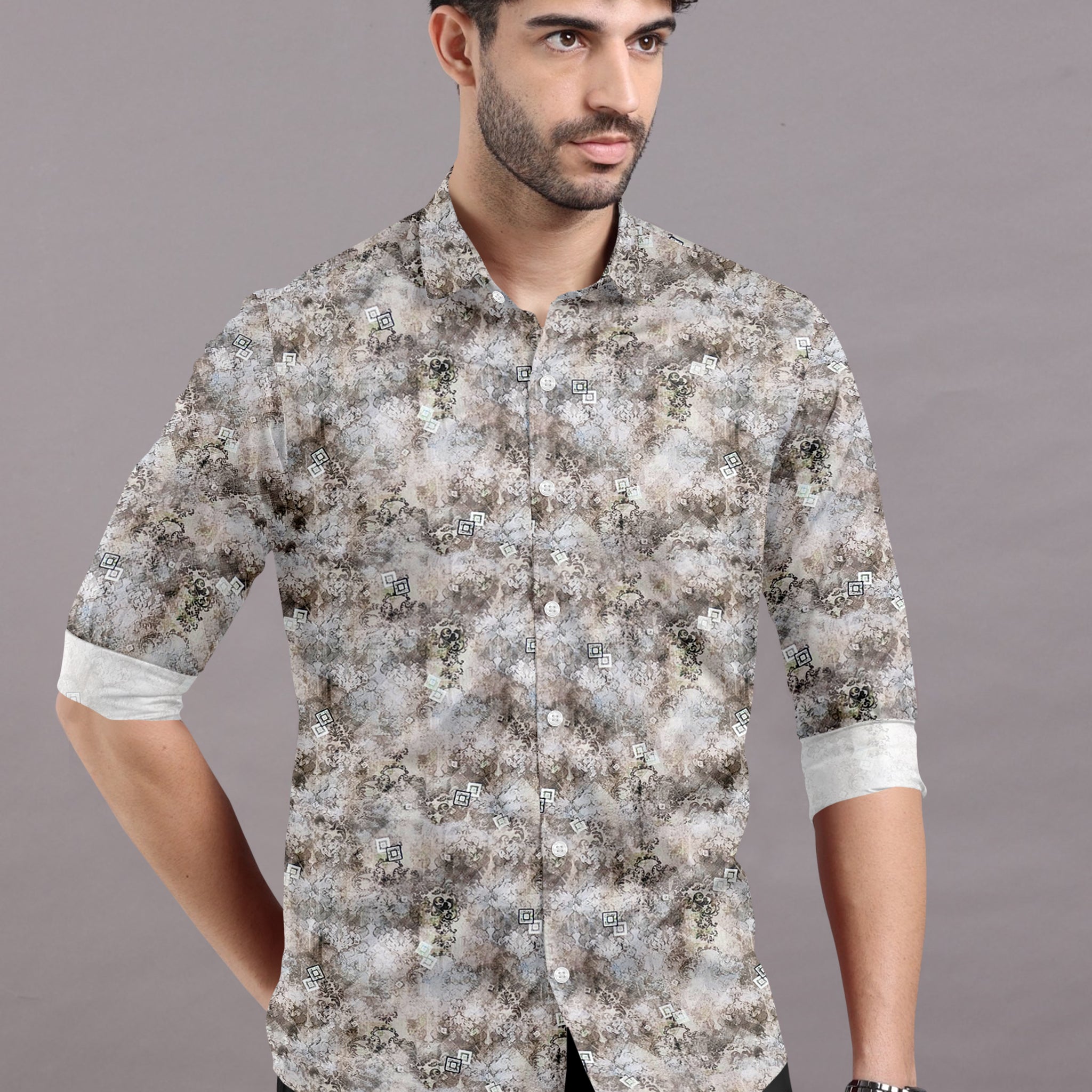 Vintage Floral Printed Premium Cotton Shirt