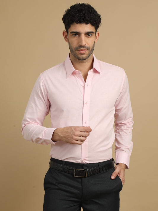 Pale Pink Subtle Sheen Super Soft Premium Linen Cotton Shirt