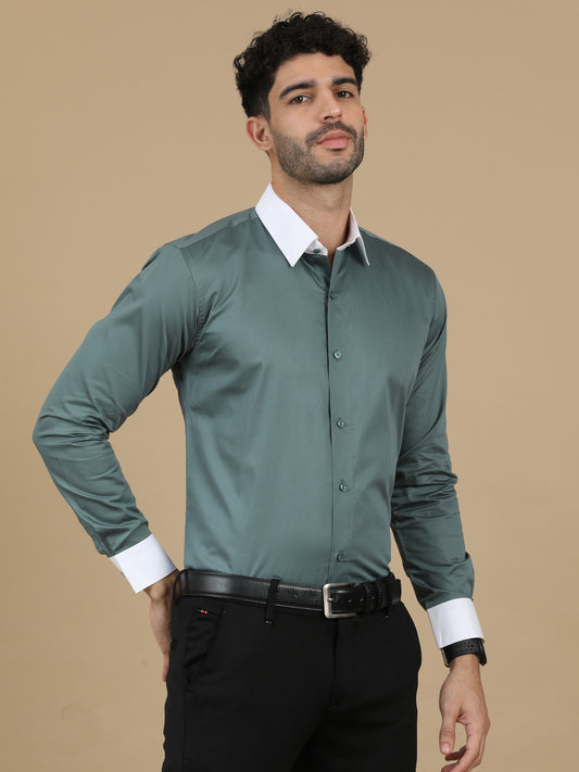 Steel Grey Subtle Sheen Super Soft Premium Satin Cotton Shirt