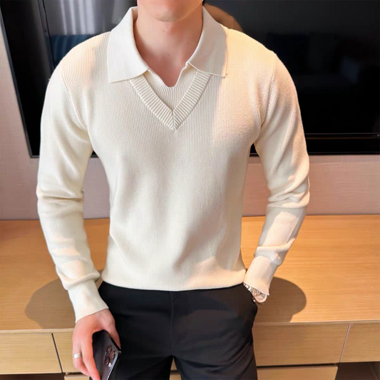 Ivory Crest Knit Polo