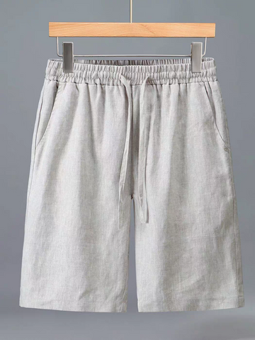 Ivory Drift Linen-Blend Shorts