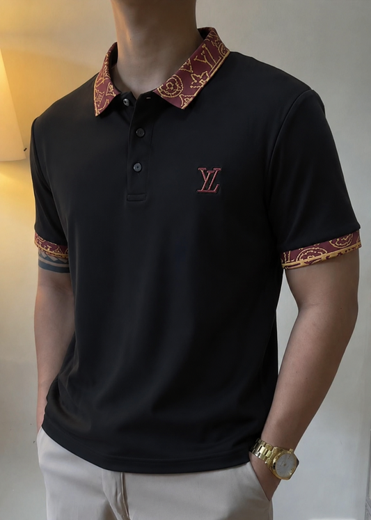 Ornate Trim Polo T-Shirt