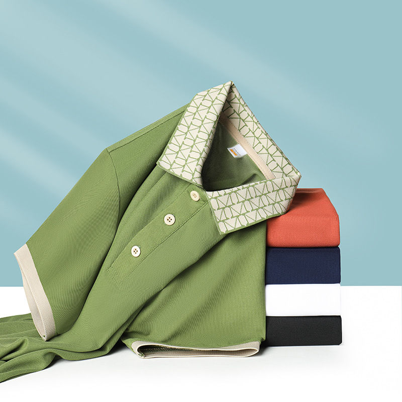 Geometric Crest Collar Polo T-Shirt