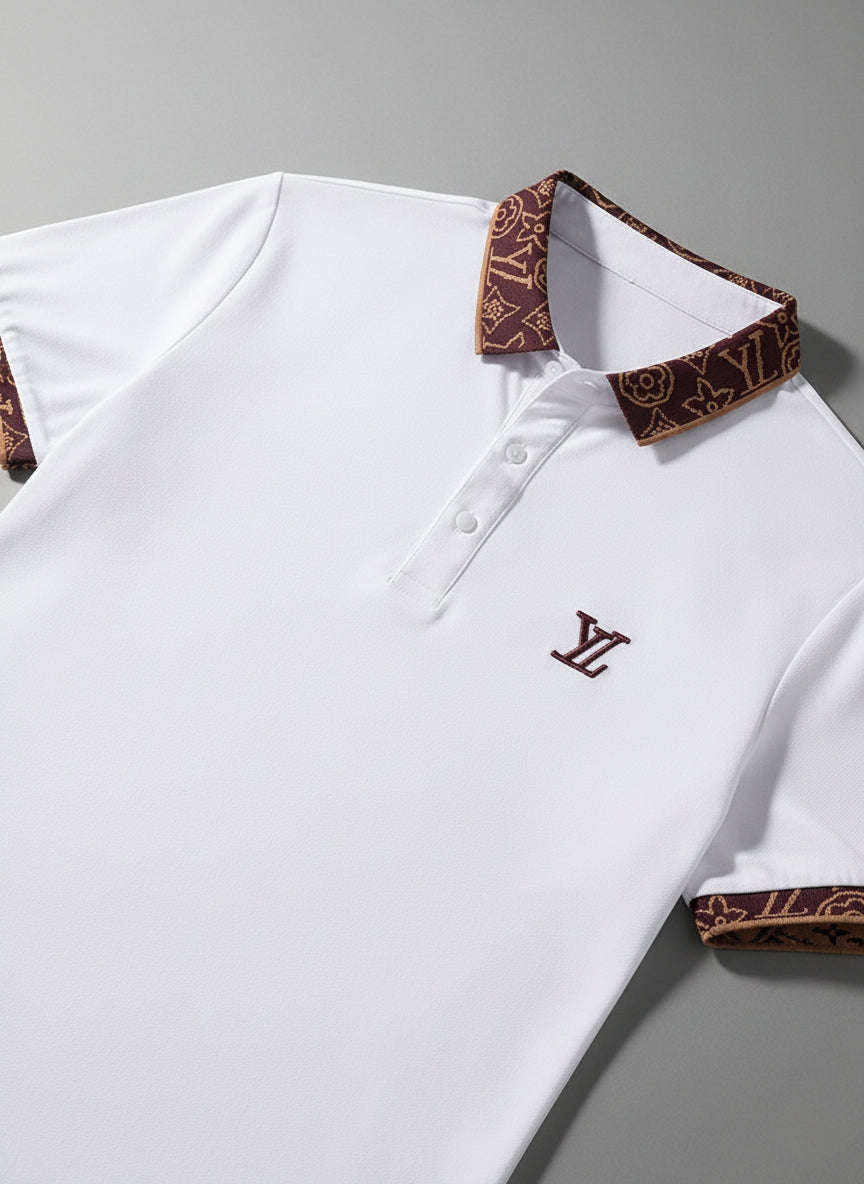 Ornate Trim Polo T-Shirt