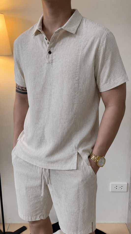 Desert Haze Linen Polo Cordset
