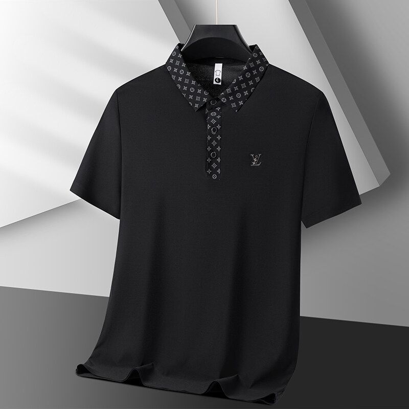 Emblem Placket Polo T-Shirt