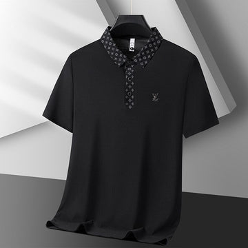 Emblem Placket Polo T-Shirt