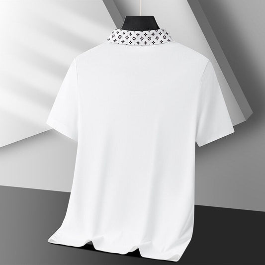 Emblem Placket Polo T-Shirt