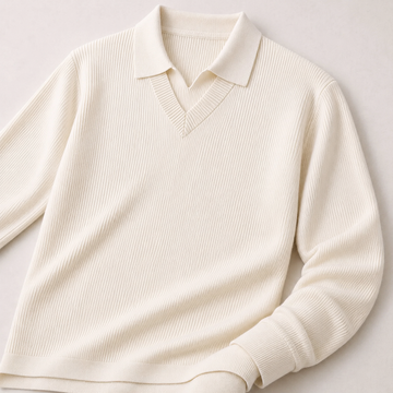 Ivory Crest Knit Polo
