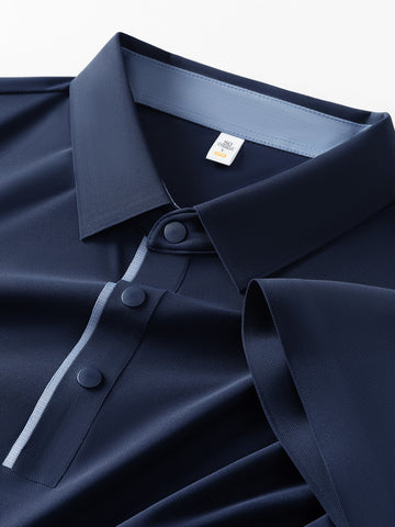 Midnight Edge Contrast Placket Polo T-Shirt