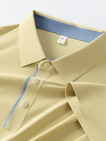 AeroLine Contrast Placket Luxe Polo T-Shirt