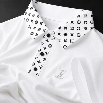 Emblem Placket Polo T-Shirt