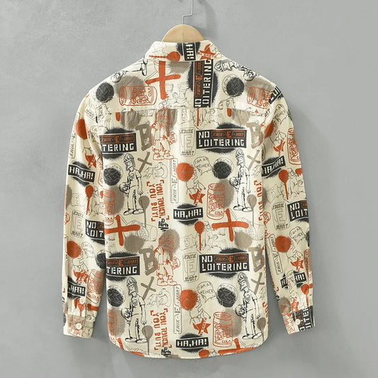 Vintage Vibes Printed Cotton Shirt